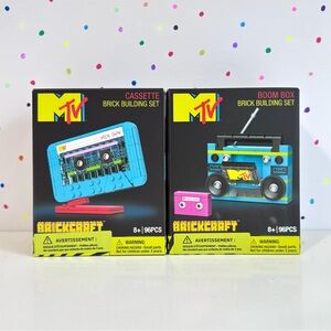 MTV Brickcraft Boom Box & Cassette Building Block Set — Blue and Pink